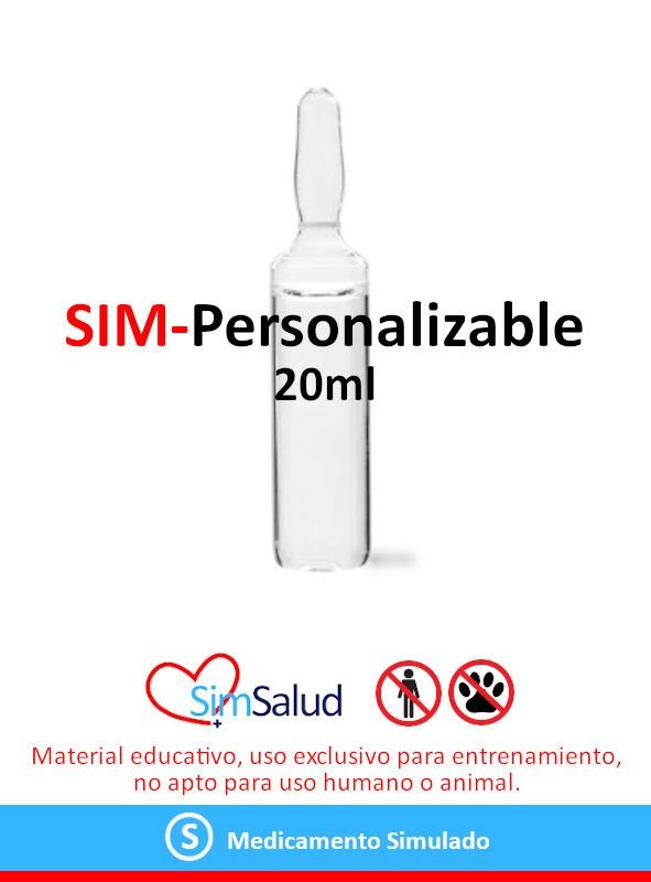SIM-Personalizable Ampolla Transparente 20ml (100 unidades)